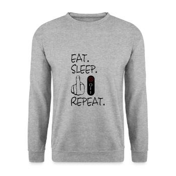 Fuck You, Fuck off - Unisex Pullover - Weißgrau meliert - Vorne - Alina (178cm) & Michal (187cm)