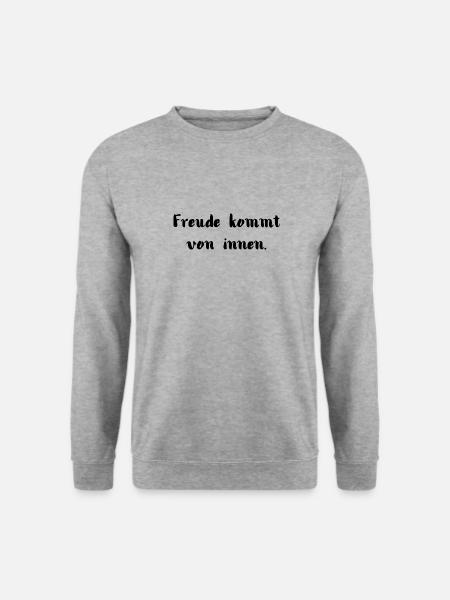 Freude kommt von innen. - Unisex Pullover - Weißgrau meliert