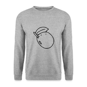 Prune Emoji fruit broder croquis noir - Sweat-shirt Unisexe - gris chiné - Devant - Alina (178cm) & Michal (187cm)