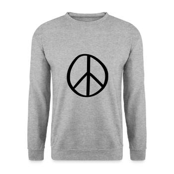 Peace Sign Drawing Peace Sketch black - Unisex Sweatshirt - salt & pepper - Front - Alina (178cm) & Michal (187cm)
