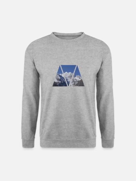 Berge Nepal - Unisex Pullover - Weißgrau meliert