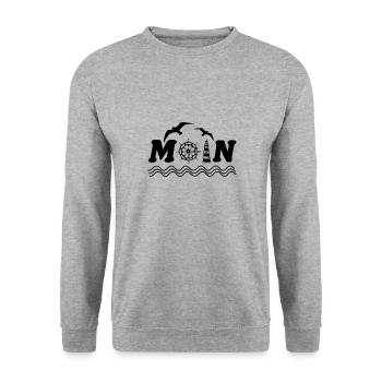 Moin - Unisex Pullover - Weißgrau meliert - Vorne - Alina (178cm) & Michal (187cm)