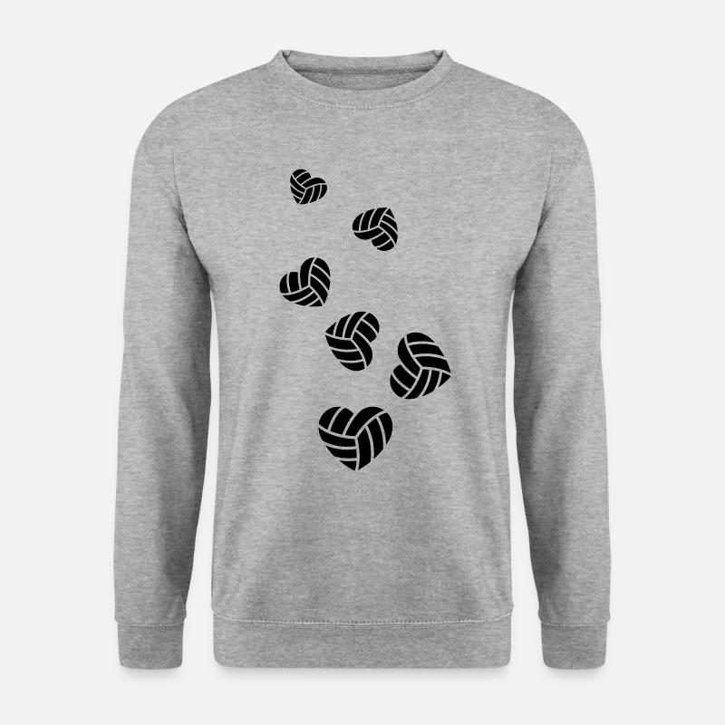 Volleyball herz - Unisex Pullover - Weißgrau meliert