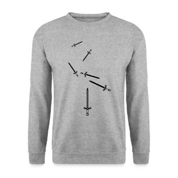 Sword Icon Icon - Unisex Sweatshirt - salt & pepper - Front - Alina (178cm) & Michal (187cm)
