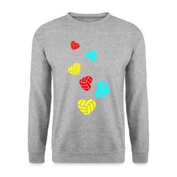 Cœur de volleyball - Sweat-shirt Unisexe - gris chiné - Devant - Alina (178cm) & Michal (187cm)