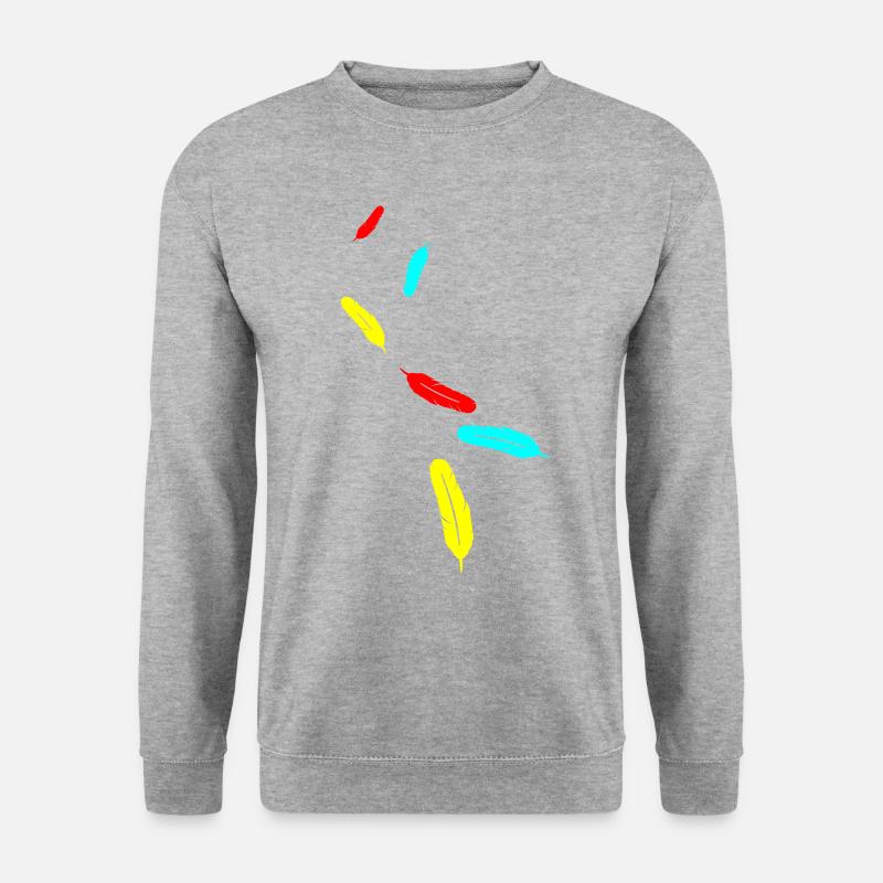 Feder Symbol - Unisex Pullover - Weißgrau meliert