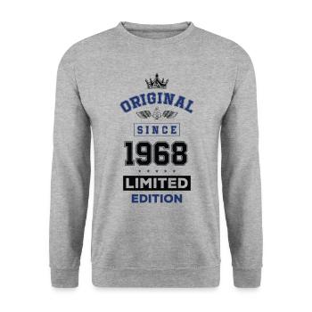 1968 limited edition Geburtstag - Unisex Pullover - Weißgrau meliert - Vorne - Alina (178cm) & Michal (187cm)