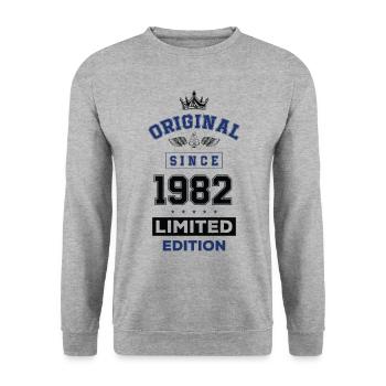 1982 limited edition Geburtstag - Unisex Pullover - Weißgrau meliert - Vorne - Alina (178cm) & Michal (187cm)