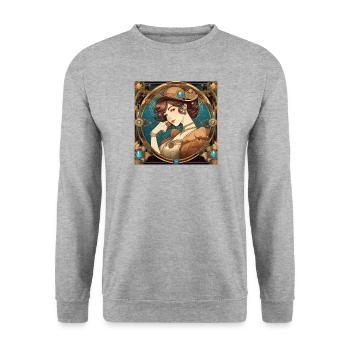 Lady-Klassiker - Unisex Pullover - Weißgrau meliert - Vorne - Alina (178cm) & Michal (187cm)