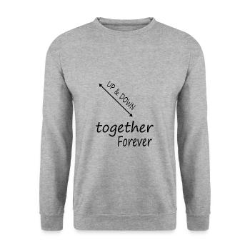up & down - together forever - Unisex Sweatshirt - salt & pepper - Front - Alina (178cm) & Michal (187cm)
