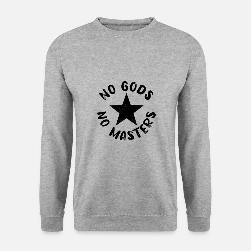 No Gods No Masters - Unisex Pullover - Weißgrau meliert