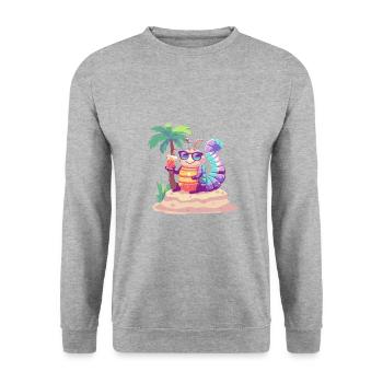 Wurm Summer Holiday - Unisex Sweatshirt - salt & pepper - Front - Alina (178cm) & Michal (187cm)