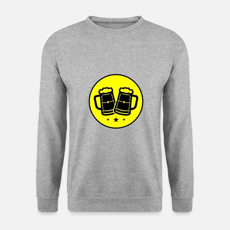 Bierkrug Bier Symbol - Unisex Pullover - Weißgrau meliert