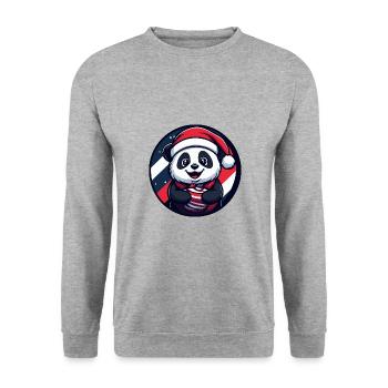 Panda Weihnachten Christmas - Unisex Sweatshirt - salt & pepper - Front - Alina (178cm) & Michal (187cm)