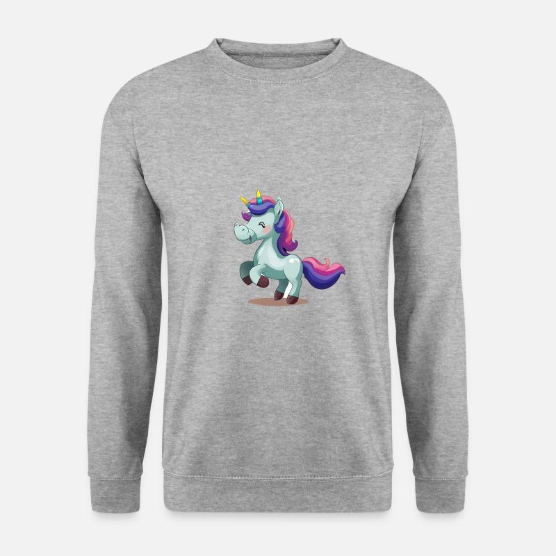 Einhorn - Unisex Pullover - Weißgrau meliert