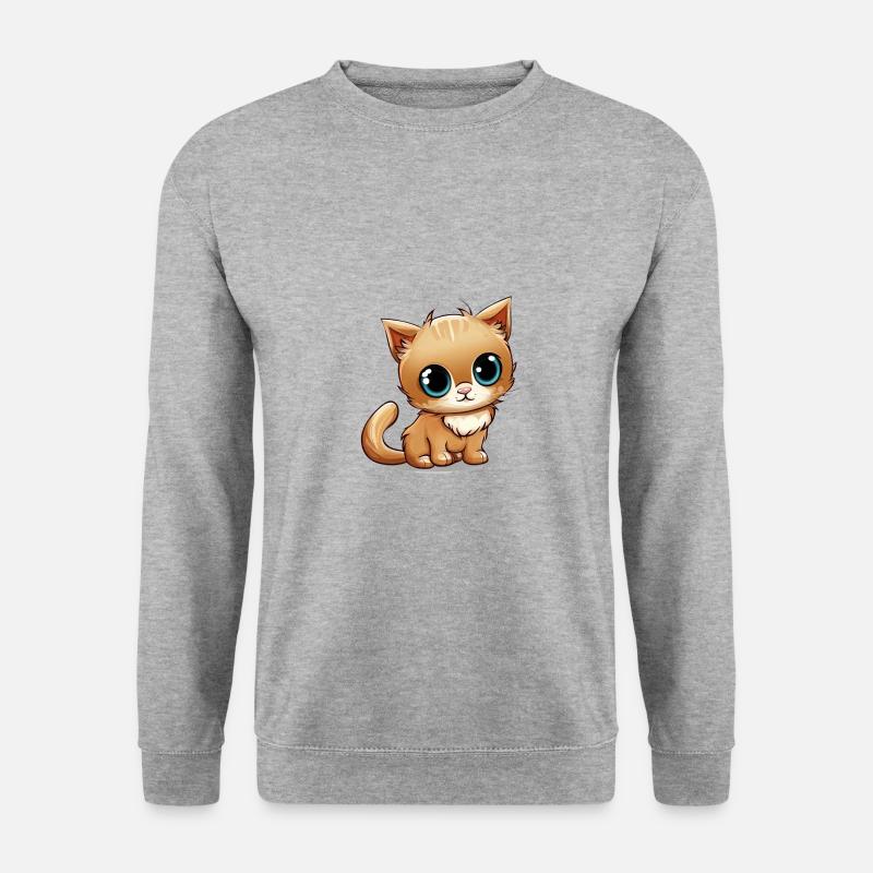 Kätzchen - Unisex Pullover - Weißgrau meliert