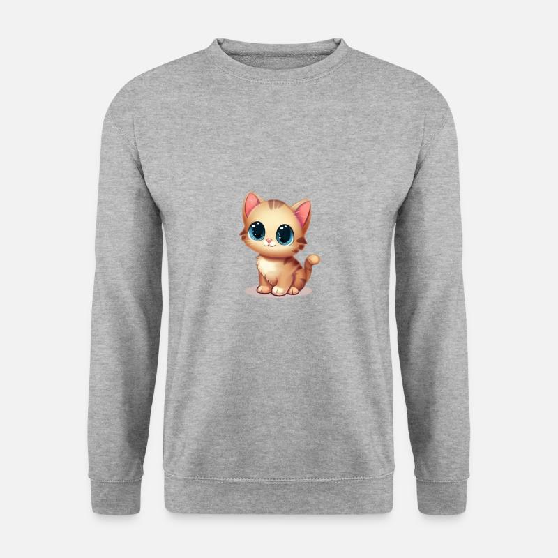 Kätzchen - Unisex Pullover - Weißgrau meliert