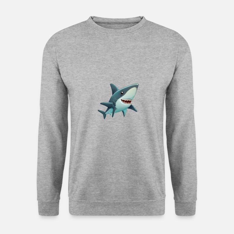 Hai - Unisex Pullover - Weißgrau meliert