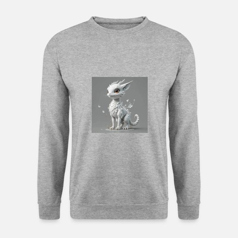 FabelwesenDinicus - Unisex Pullover - Weißgrau meliert