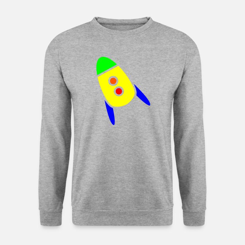 Raketenkind ok - Unisex Pullover - Weißgrau meliert