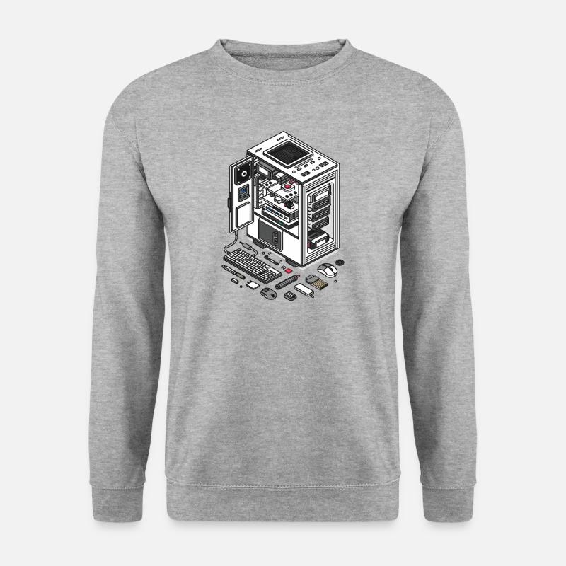 Computer - Unisex Pullover - Weißgrau meliert