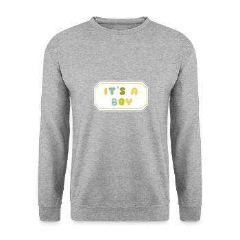Geburtstag - Unisex Pullover - Weißgrau meliert - Vorne - Alina (178cm) & Michal (187cm)