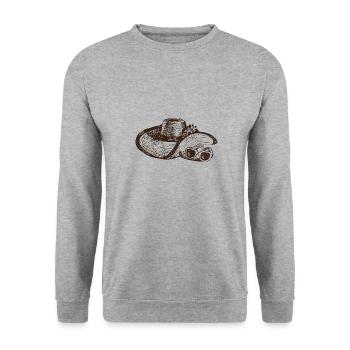 Sommer - Unisex Pullover - Weißgrau meliert - Vorne - Alina (178cm) & Michal (187cm)