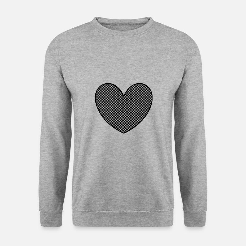 Heart Black Dotted Pattern Hearts - Unisex Sweatshirt - salt & pepper
