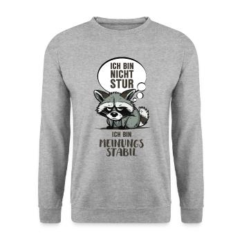 Ich Bin Nicht Stur - dunkel - Unisex Pullover - Weißgrau meliert - Vorne - Alina (178cm) & Michal (187cm)