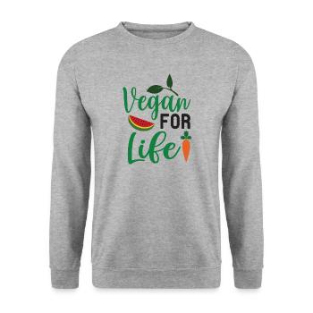 Végétalien pour la vie - Sweat-shirt Unisexe - gris chiné - Devant - Alina (178cm) & Michal (187cm)