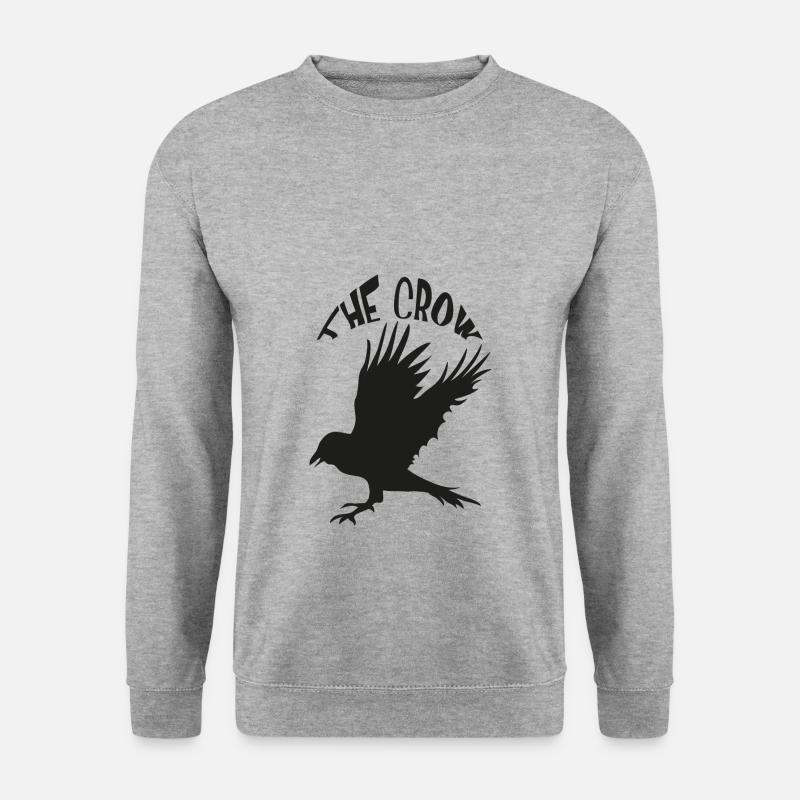 Krähe, Rabe - Unisex Pullover - Weißgrau meliert