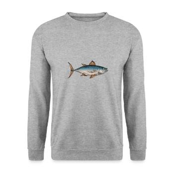 Meerestiere - Unisex Pullover - Weißgrau meliert - Vorne - Alina (178cm) & Michal (187cm)