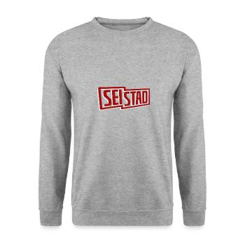 SEi stad - Unisex Pullover - Weißgrau meliert - Vorne - Alina (178cm) & Michal (187cm)