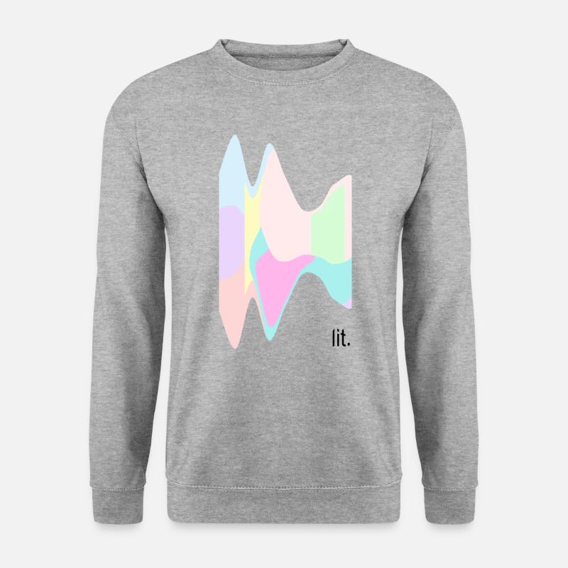 lit. motiv bunt - Unisex Pullover - Weißgrau meliert