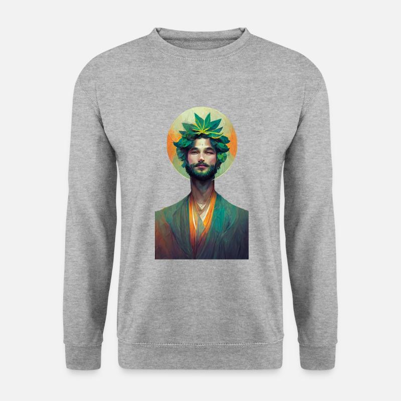 Smoking Jesus 2 - Unisex Pullover - Weißgrau meliert