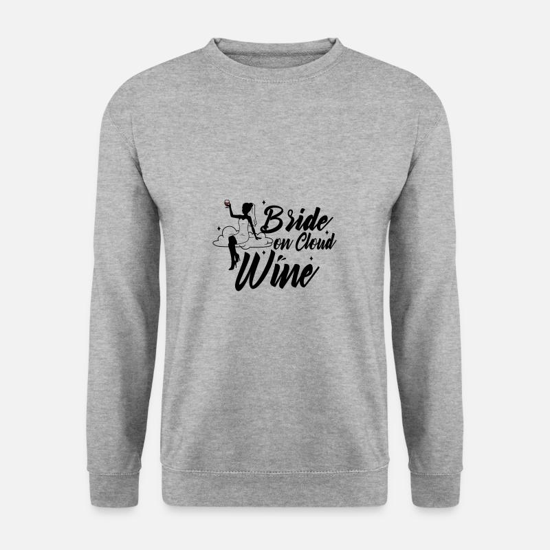 Bride on cloud wine - Unisex Pullover - Weißgrau meliert