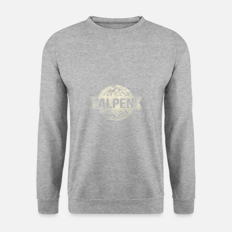 Alpen - Unisex Pullover - Weißgrau meliert