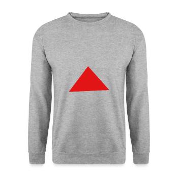 Rotes Quadrat | für Herren, Damen und Kinder - Unisex Pullover - Weißgrau meliert - Vorne - Alina (178cm) & Michal (187cm)