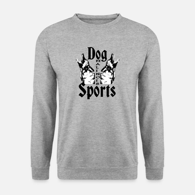 Malinois,Mail,Hundesport,Hunderasse,Polizeihund - Unisex Pullover - Weißgrau meliert