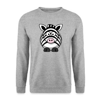Zebra Cartoon - Sweat-shirt Unisexe - gris chiné - Devant - Alina (178cm) & Michal (187cm)