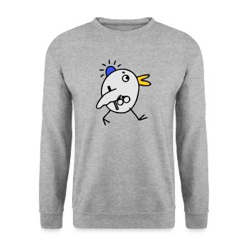 Blue light handcuffs bird police - Unisex Sweatshirt - salt & pepper - Front - Alina (178cm) & Michal (187cm)