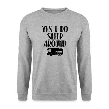 Yes I do sleep around b - Unisex Sweatshirt - salt & pepper - Front - Alina (178cm) & Michal (187cm)