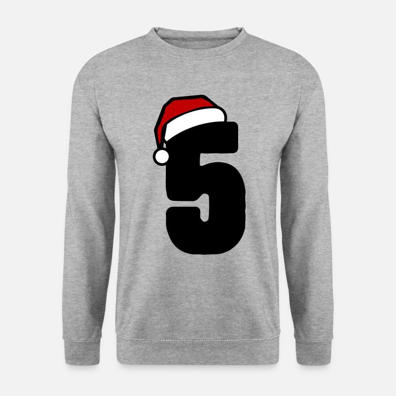 5 Zahl Weihnachten - Unisex Pullover - Weißgrau meliert