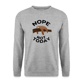 Nope Not Today - Faultier - Unisex Pullover - Weißgrau meliert - Vorne - Alina (178cm) & Michal (187cm)