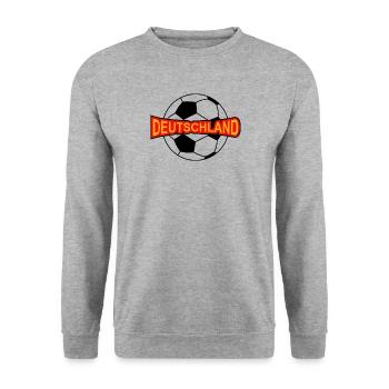 Deutschland mit Fussball - Unisex Pullover - Weißgrau meliert - Vorne - Alina (178cm) & Michal (187cm)