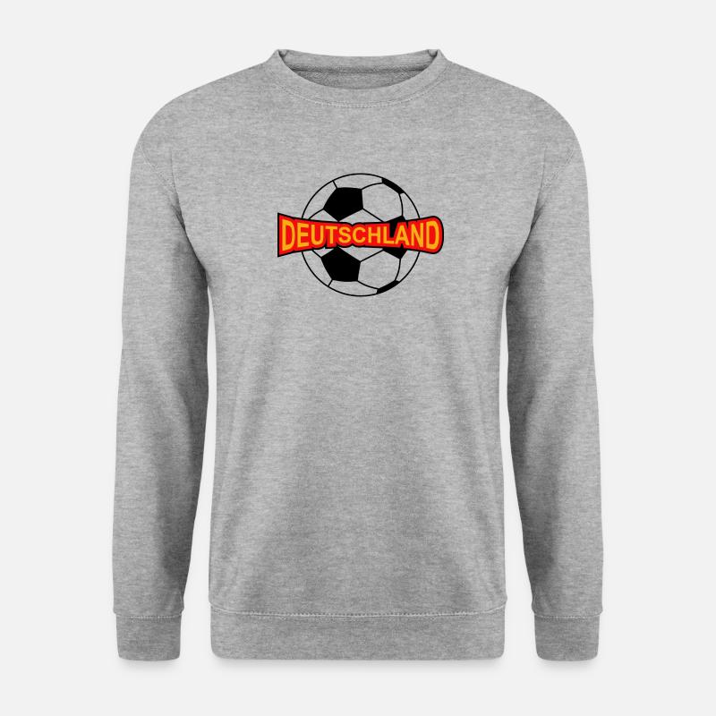 Deutschland mit Fussball - Unisex Pullover - Weißgrau meliert