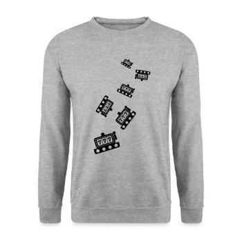Einarmiger bandit Silhouette icon - Unisex Pullover - Weißgrau meliert - Vorne - Alina (178cm) & Michal (187cm)