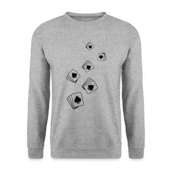 Map Icon Icon - Unisex Sweatshirt - salt & pepper - Front - Alina (178cm) & Michal (187cm)