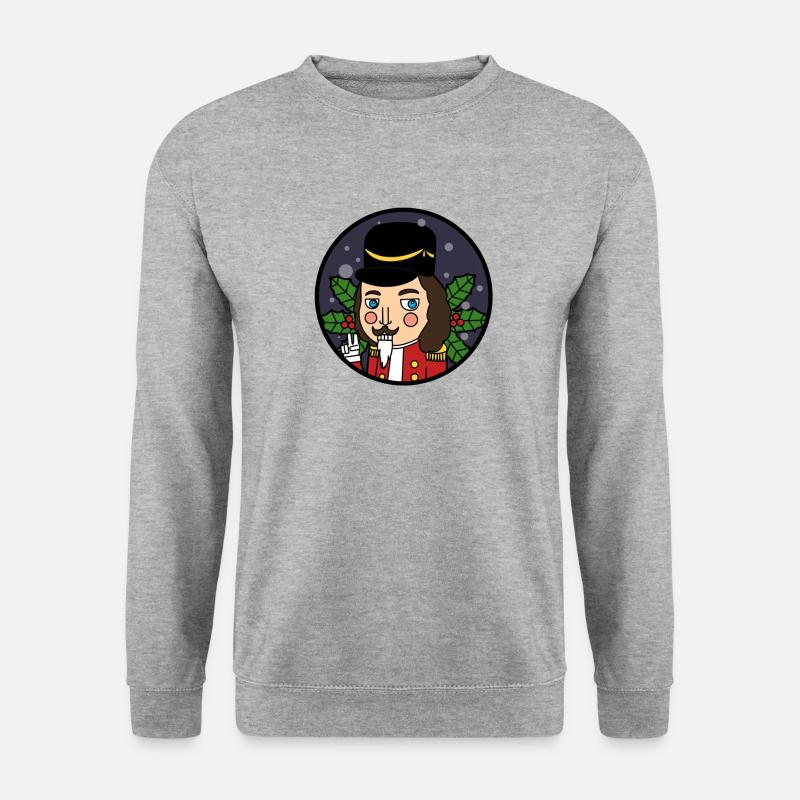 Nussknacker Weihnachten Nikolaus - Unisex Pullover - Weißgrau meliert