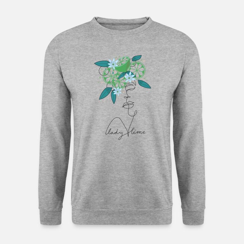 Lady Lime Lineart Design - Sweat-shirt Unisexe - gris chiné